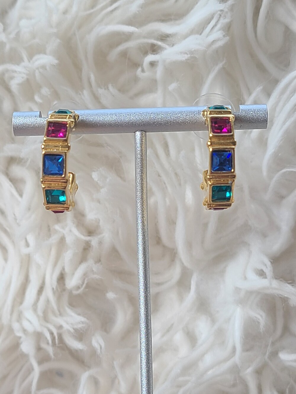 Swarovski Gold Toned Horseshoe Hoop Earrings- Great Condition